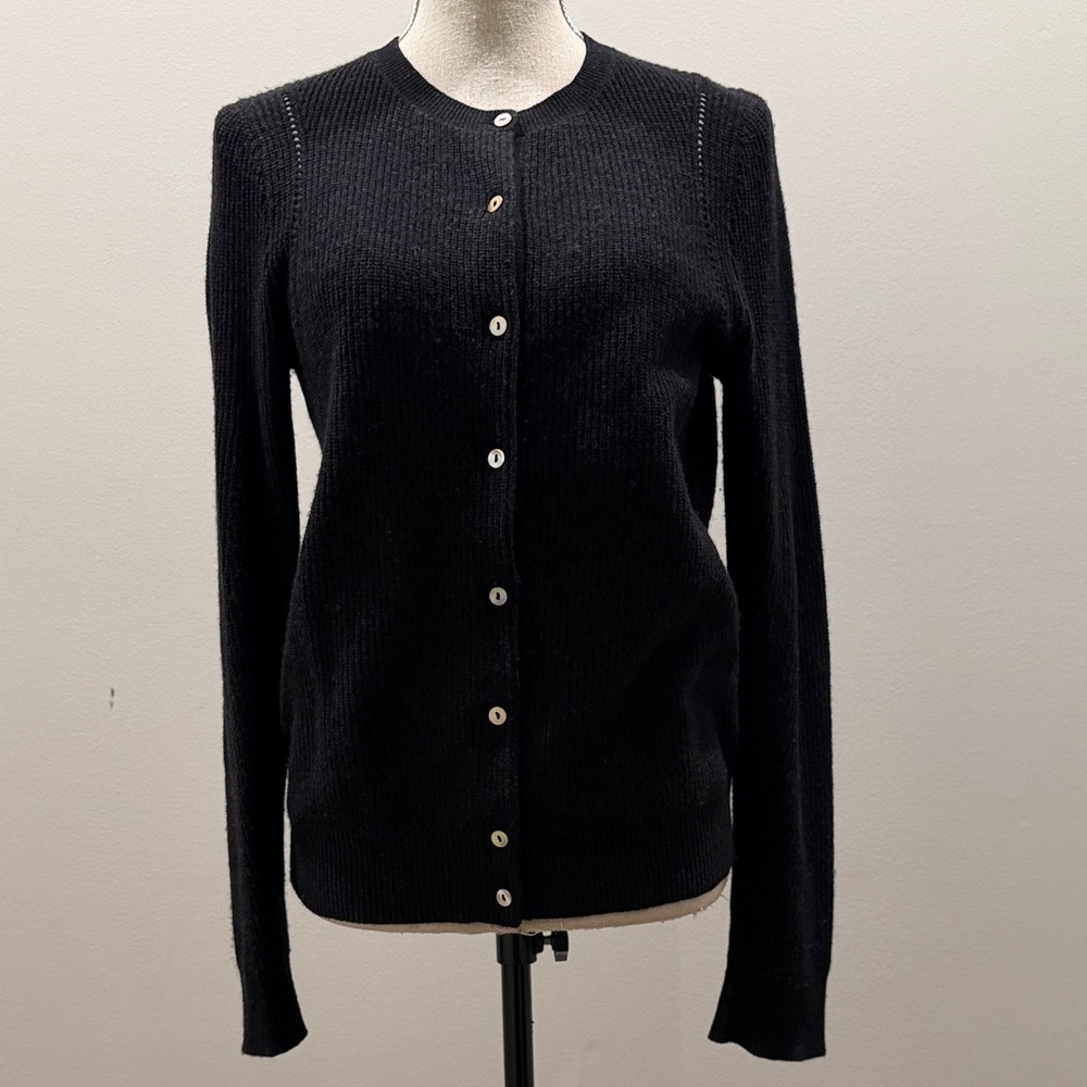 Vince Black Button-Up Cardigan